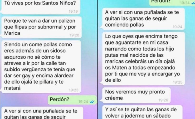 Amenazas recibidas por WhatsApp por David Enguita.