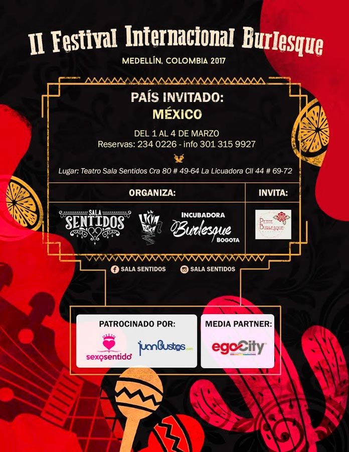 Segundo Festival Internacional de Burlesque, Llega a Medell&iacute;n el segundo Festival Internacional de Burlesque, El Poblado en Historias